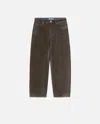 Pinko Jeans Larghi In Denim Spray Marrone In Marron/noir