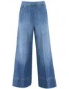 Pinko High-waisted Wide-leg Jeans With Vintage Wash In Lavaggio Medio Scuro