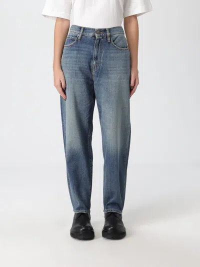 Pinko Five-pocket Trousers Featuring Embroidered Detail In Blue