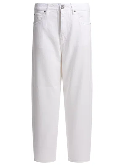 Pinko Balloon-fit Five-pocket Jeans With Zip Closure In White