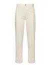 Pinko Cloe Straight-leg Corduroy Trousers In White