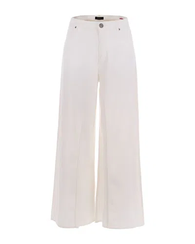 Pinko White Winona Wide Leg Jeans In Neutral