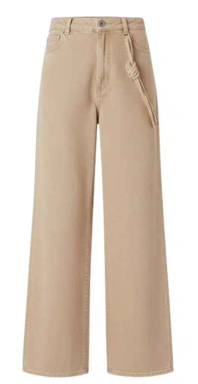 Pinko Jeans With Jewel Cord In Neutral