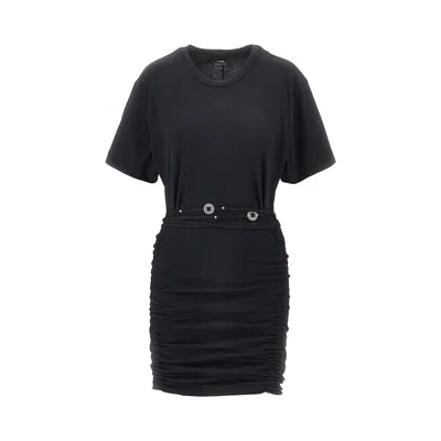 Pinko Jersey Mini Dress With Belt In Black