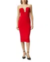 Pinko Strapless Mini Dress In Lively Red