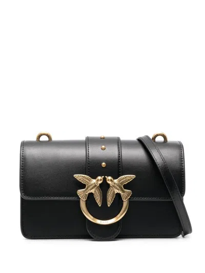 Pinko Jet Black Calf Leather Bag