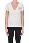 Pinko Jewel Designer Logo T-shirt In White