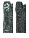 Pinko Jewel-embellished Fingerless Gloves In Gray