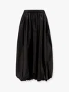 Pinko Elasticized Waist Midi Length Wide Skirt In Black