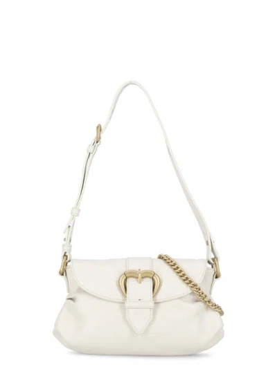 Pinko Jolene Vitello Shoulder Bag In White