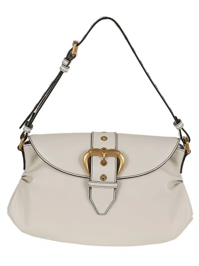 Pinko Jolene Heart Buckled Shoulder Bag In White