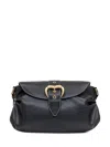 Pinko Jolene Shoulder Bag With Heart Buckle In Nero Antiqque Gold