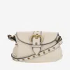 Pinko Jolene Small Shoulder Bag With Heart Buckle In Neutral