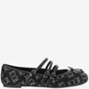 Pinko Ballerines Monogram Avec Strass Et Naud Sur La Pointe In Black