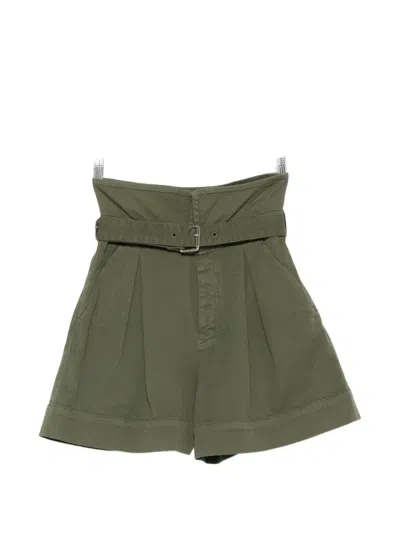 Pinko Judo Belted Shorts In Green