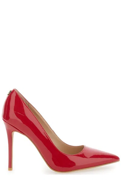 Pinko 'juliette' Red Siletto Pumps With Logo Detail In Patent Leather Woman