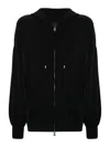 Pinko Tirage Drawstring Zip-up Hoodie In Black