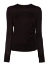 Pinko Diraspatura Crewneck Knitted Jumper In Brown