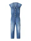 Pinko Denim Jumpsuit With Belt Loops And Pockets