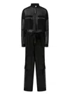 Pinko Combinaison Cargo En Crêpe Georgette Et Satin Brillant In Black