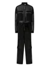 Pinko Combinaison Cargo En Crêpe Georgette Et Satin Brillant In Black