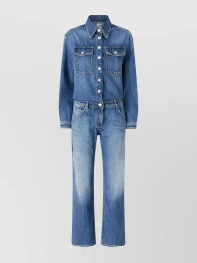 PINKO JUMPSUIT DENIM CHEST POCKETS