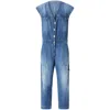 Pinko Denim Jumpsuit With Belt Loops And Pockets In Multicolor