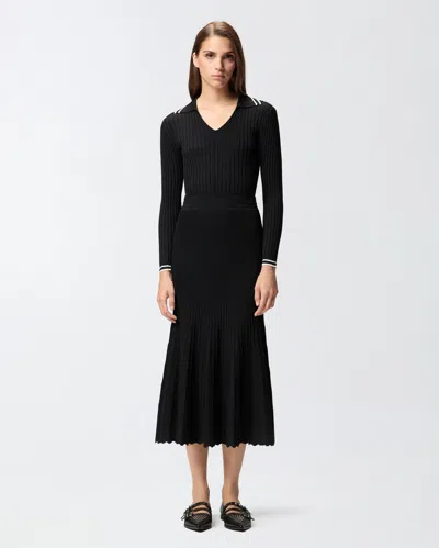 Pinko Gonna Midi Plissettata In Black