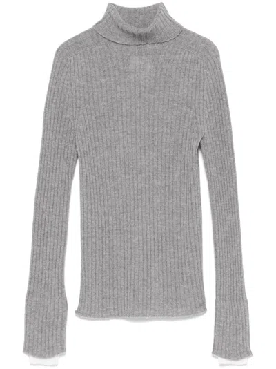 Pinko Kanaani Sweater In Grigio/bianco