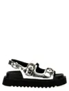 Pinko Open Toe Platform Sandals With Metallic Finish In Metallic