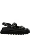 Pinko Open Toe Platform Sole Sandals 'kate 03' In Schwarz