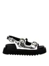 Pinko Open Toe Platform Sandals With Metallic Finish In Silver