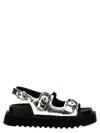 Pinko Open Toe Platform Sandals With Metallic Finish In Silver