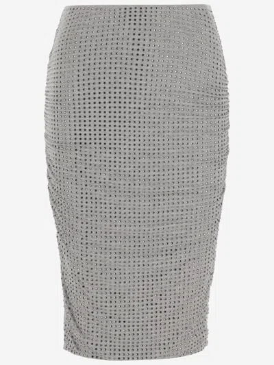 PINKO KEDRIN VISCOSE BLEND SKIRT WITH RHINESTONES