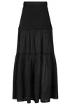 Pinko Kenny Cotton Voile Maxi Skirt In Black
