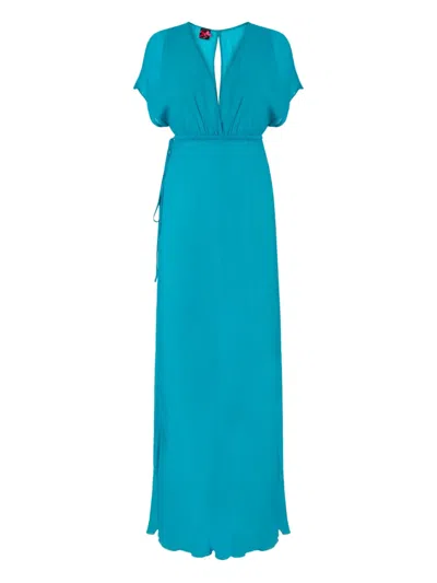 Pinko Keyhole Maxi Dress In Blue