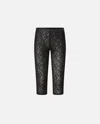 Pinko Knee-high Leggings In Stretch Lace In Limo Black