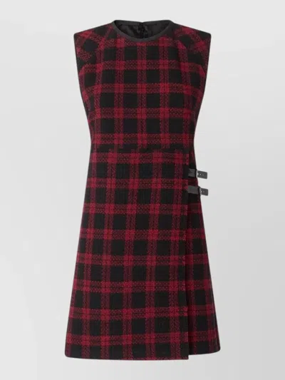 Pinko Knee Length Dress Buckle Detail In Red