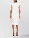 Pinko Knee Length Dress Cap Sleeves In White