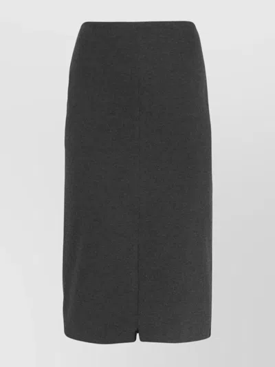 Pinko Knee-length High-waisted Skirts Front Slit In Gray