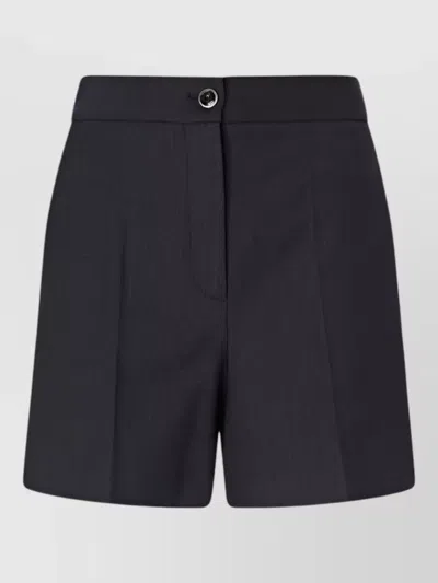 Pinko Knee Length Midi Shorts Pleated Design In Black