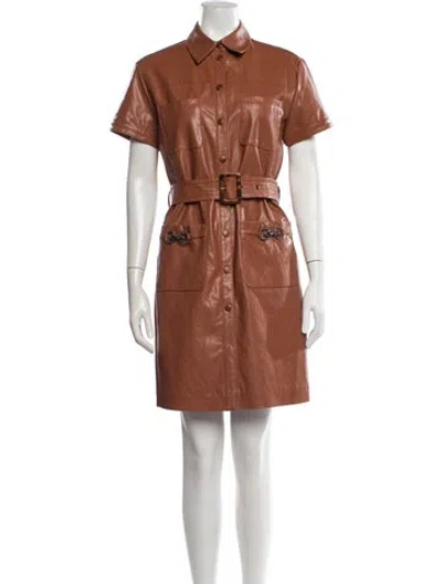 Pre-owned Pinko Knee-length Dress In Orange