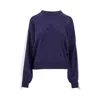 Pinko Knit Crewneck Sweatshirt With Embossed Logo In Blue