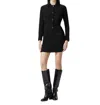 Pinko Knit Mini Skirt With Geometric Stitching In Black In Black