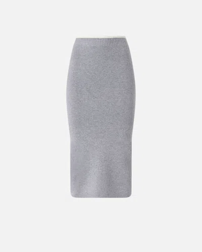 Pinko Knit Pencil Skirt In Gray
