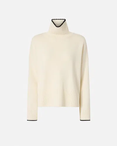 Pinko Knit Polo-neck Sweater In Neutral