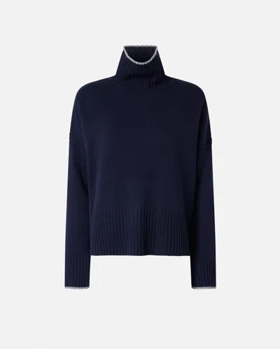 Pinko Knit Polo-neck Sweater In Blue