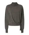 Pinko Knit Polo-neck Sweater In Gray