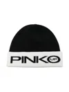 Pinko Knitted Beanie Hat In Black