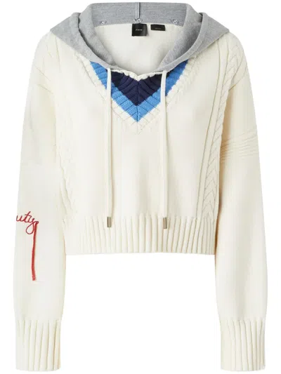 Pinko Knitted Hoodie In White